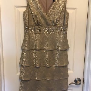 Gold size 8 evening or wedding dress